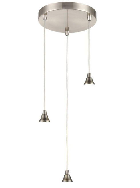 Franklite Perry Galaxy 3 Light Satin Nickel Fitting Only Cluster Pendant Light 
