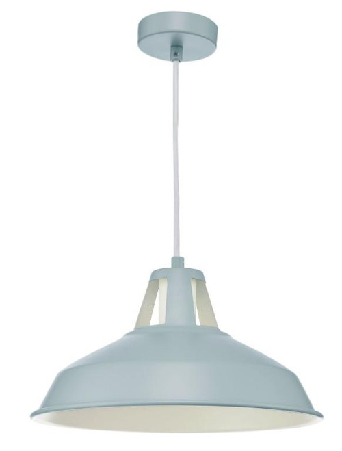 Dar Lighting Owain Grey with Cream Pendant Light