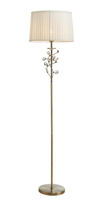 Oaks Lighting Brook Antique Brass with Cream Shade Floor Lamp 