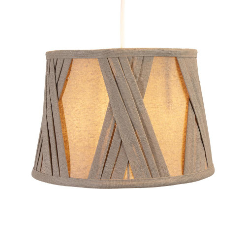 Oaks Lighting Gathered Mocha 25cm Shade Only 