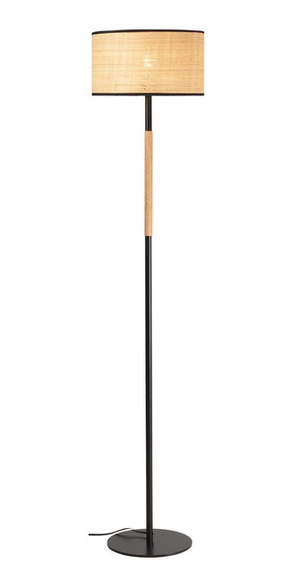 Oaks Lighting Havelock Black and Wood Floor Lamp 