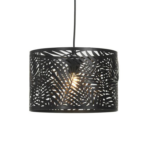 Oaks Lighting Leicia Black Leaf 30cm Pendant Light 