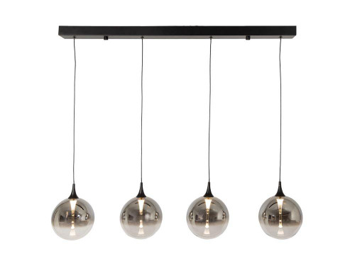 Oaks Lighting Kadina 4 Light Black with Smoked Glass LED Bar Pendant Light 
