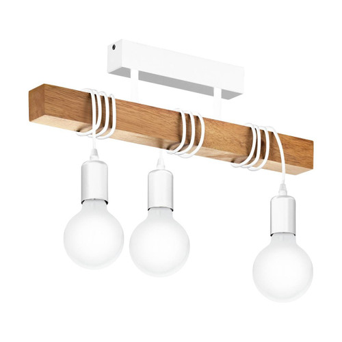 Eglo Lighting Townshend White with Wood Ceiling Light