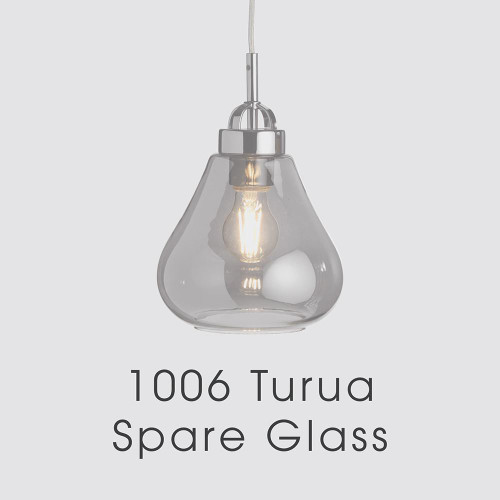 Oaks Lighting Turua Transparent 18.5cm Glass Only 