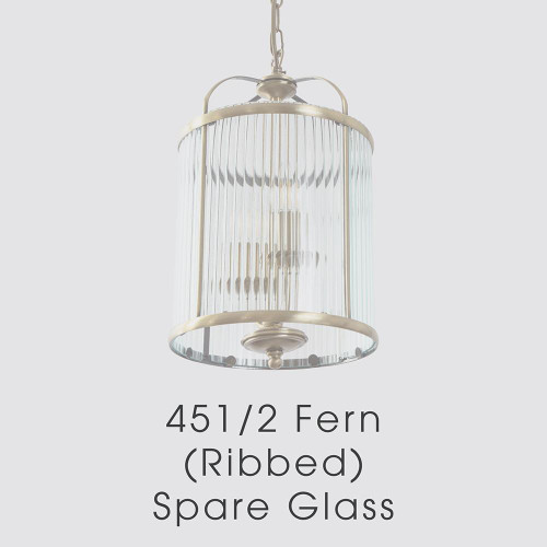 Oaks Lighting Fern 2 Light Pendant Lantern Ribbed Glass Replacement Only 
