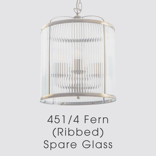 Oaks Lighting Fern 4 Light Pendant Lantern Ribbed Glass Replacement Only 