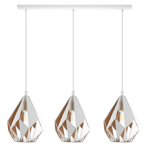 Eglo Lighting Carlton 3 Light White and Gold Bar Pendant Light