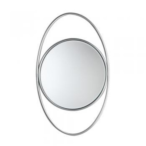 Oaks Lighting Round Oval Mirror Antique Chrome Mirror 