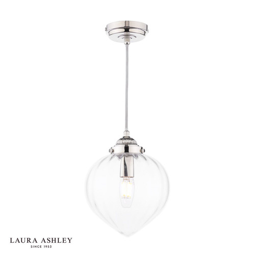 Whitham Polished Nickel with Clear Ribbed Diffuser Pendant Light