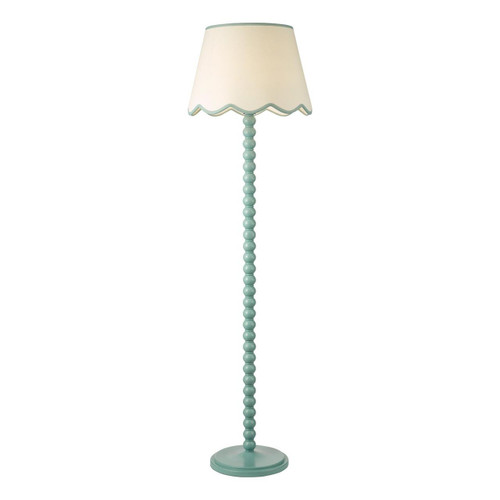 Dar Lighting Spool Blue with Natural and Teal Shade Floor Lamp 