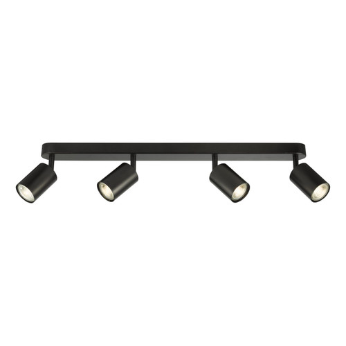 Cawley 4 Light Matt Black Adjustable Bar Ceiling Spotlight