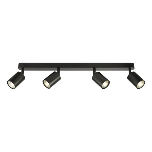 Dar Lighting Cawley 4 Light Matt Black Adjustable Bar Ceiling Spotlight 