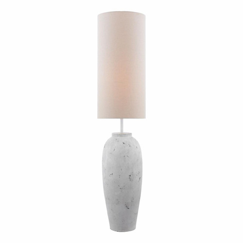 Dar Lighting Roetta Fresh White with Natural Shade Floor Lamp 