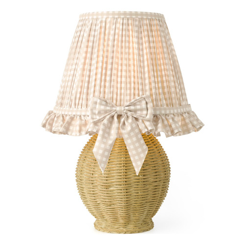 Omer Matt Taupe and Antique Brass with Taupe Cotton Mix Shade Table Lamp