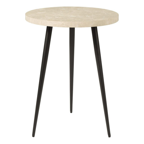Dar Lighting Nusa Grey Marble Effect and Matt Black Side Table 