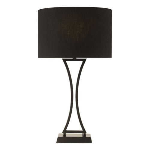 Oporto Matt Black with Black Shade Table Lamp