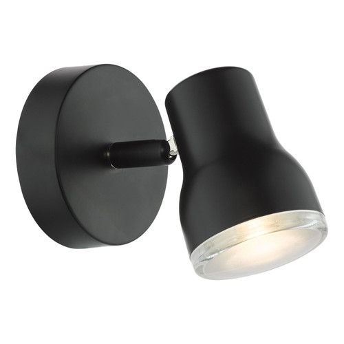 Clint Matt Black Adjustable IP44 Bathroom Wall Spotlight