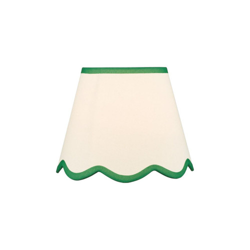 Dar Lighting Poma Natural Linen and Green Scalloped Table Lamp Shade Only 