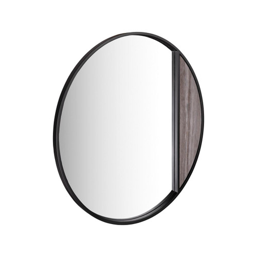 Dar Lighting Rasmus Brown Stone Effect and Matt Black 50cm Mirror 