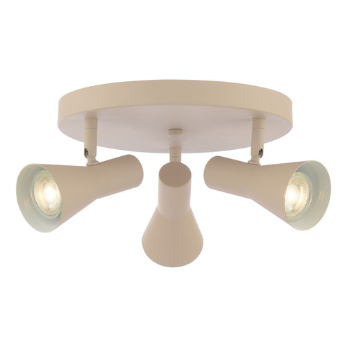Arnel 3 Light Satin Taupe Adjustable Plate Ceiling Spotlight