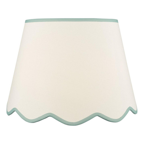 Dar Lighting Poma Natural Linen and Teal Scalloped Floor Lamp Shade Only 