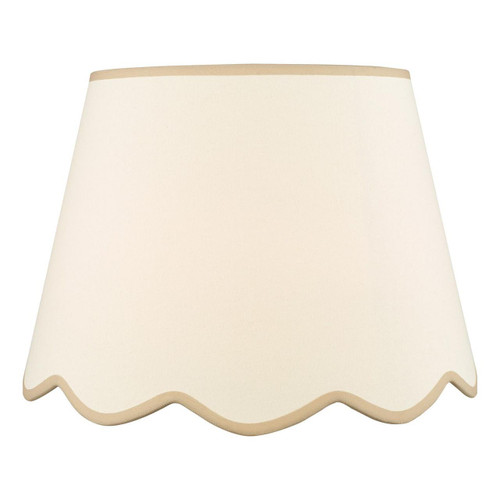 Dar Lighting Poma Natural Linen and Beige Scalloped Floor Lamp Shade Only 