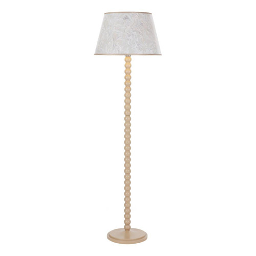 Dar Lighting Spool Cream with Taupe Marble Shade Floor Lamp 