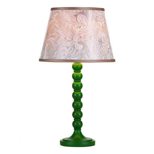Dar Lighting Spool Green with Taupe Marble Shade Table Lamp 
