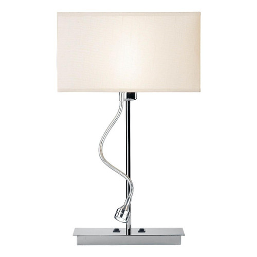 Dar Lighting Amalfi Polished Chrome with White Shade LED Table Lamp 