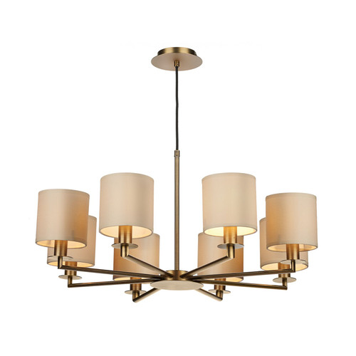 Tyler 8 Light Antique Bronze With Taupe Shades Armed Pendant Light