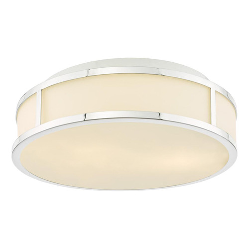 Dar Lighting Royce 2 Light Polished Chrome and Opal Shaded IP44 Bathroom Ceiling Light 