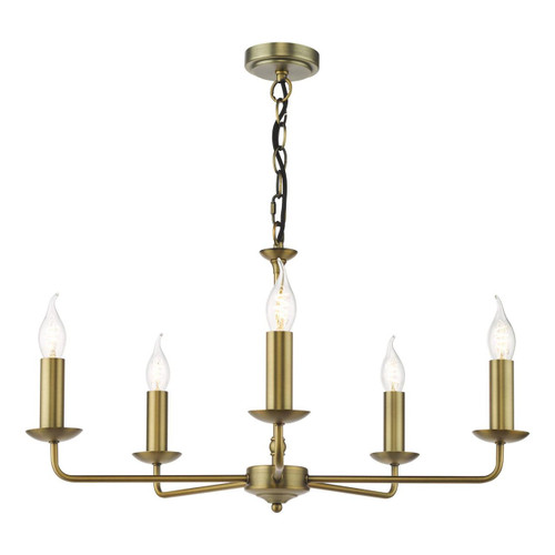 Dar Lighting Favian 5 Light Matt Bronze Fitting Chandelier 