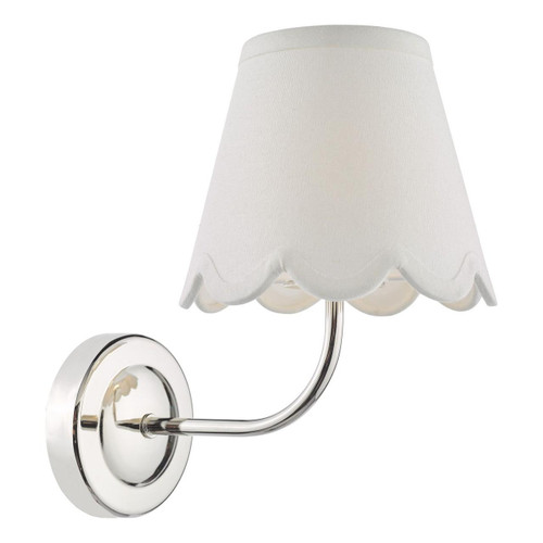 Dar Lighting Navarro Polished Nickel Rechargeable With Ivory Shade LED Wall Light 