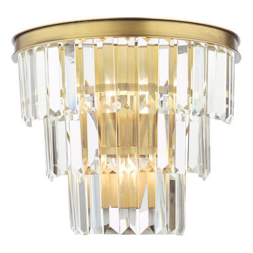 Rhapsody 3 Light Bronze and Clear Crystals Wall Light