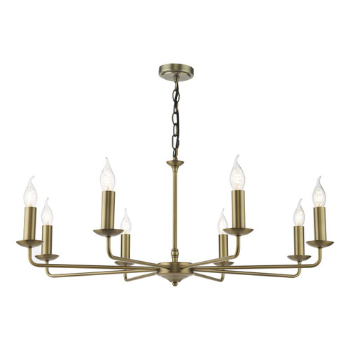 Dar Lighting Favian 8 Light Matt Bronze Fitting Chandelier 