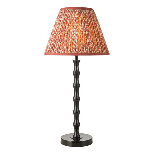 Dar Lighting Siyanda Satin Black with Red Shade Table Lamp 