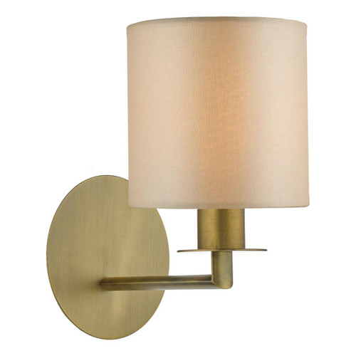 Dar Lighting Tyler Antique Bronze With Taupe Shade Wall Light  Dar Lighting Tyler Antique Bronze With Taupe Shade Wall Light
