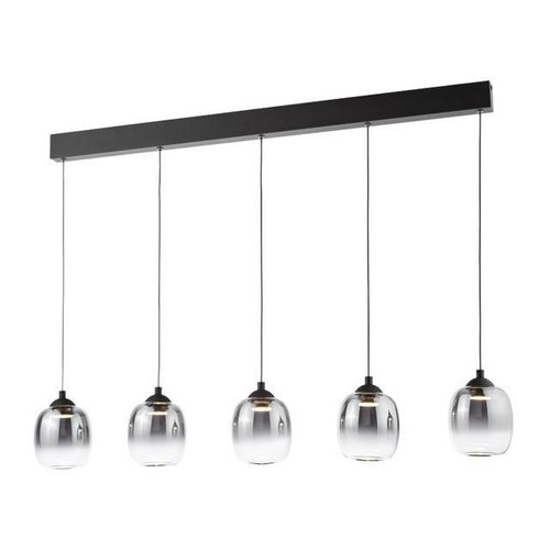 Dar Lighting Ramona 5 Light Matt Black with Smoked Ombre Glass LED Bar Pendant Light - Clearance  Dar Lighting Ramona 5 Light Matt Black with Smoked Ombre Glass LED Bar Pendant Light - Clearance