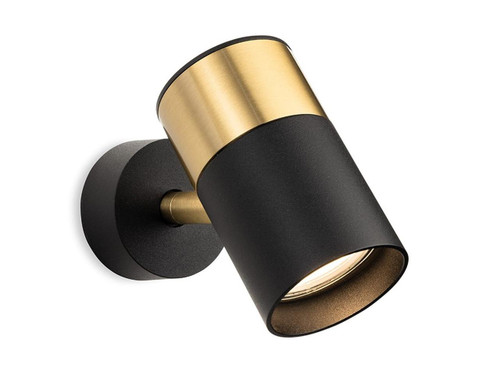 Firstlight Products Roma Black and Brass Adjustable Wall or Ceiling Spotlight 