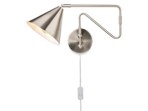 Firstlight Products Plug-In Brushed Steel Adjustable Wall Light 