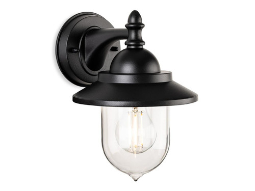 Firstlight Products Stanley Black with Clear Diffuser IP44 Wall Light 