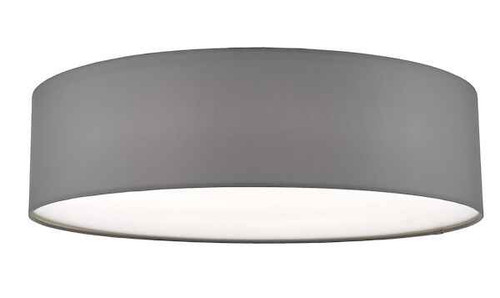 Cierro 4 Light Grey Fabric Shade Flush Ceiling Light