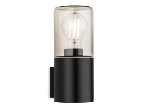 Firstlight Products Manor Black with Smoked Glass Diffuser IP44 Wall Light 