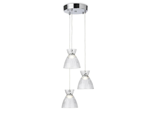 Firstlight Products Royale 3 Light Chrome with Clear Glass LED Cluster Pendant Light 
