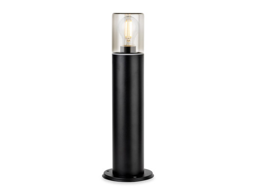 Manor Black with Smoked Glass Diffuser IP44 Bollard