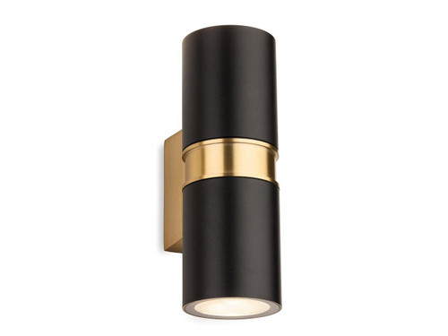 Firstlight Products Hampton 2 Light Black and Brass Up and Down IP54 Wall Light 