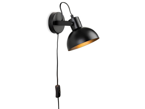 Firstlight Products Plug-In Black Adjustable Wall Light 