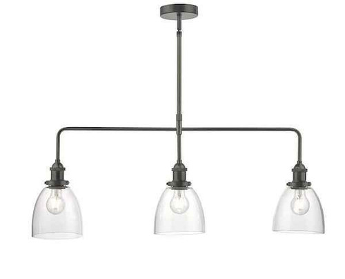 Dar Lighting Arvin 3 Light Antique Chrome & Glass Bar Pendant Light - Clearance 