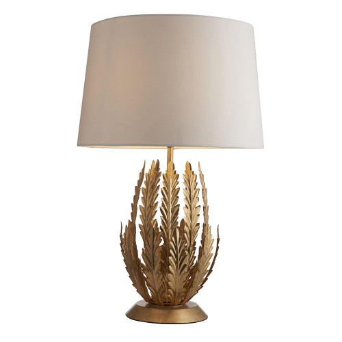 Endon Lighting Delphine Gold Leaf with Ivory Cotton Shade Table Lamp - Clearance 
